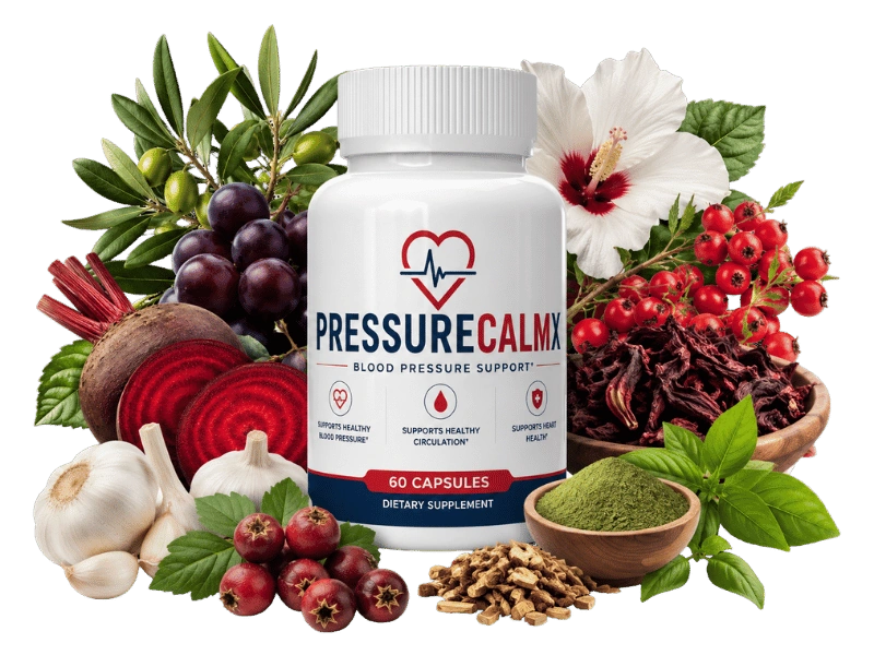 PressureCalmX heart and circulation support capsule bottles